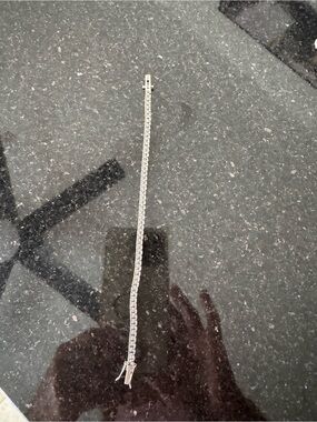 Silver Tennis Bracelet with Clear Stones